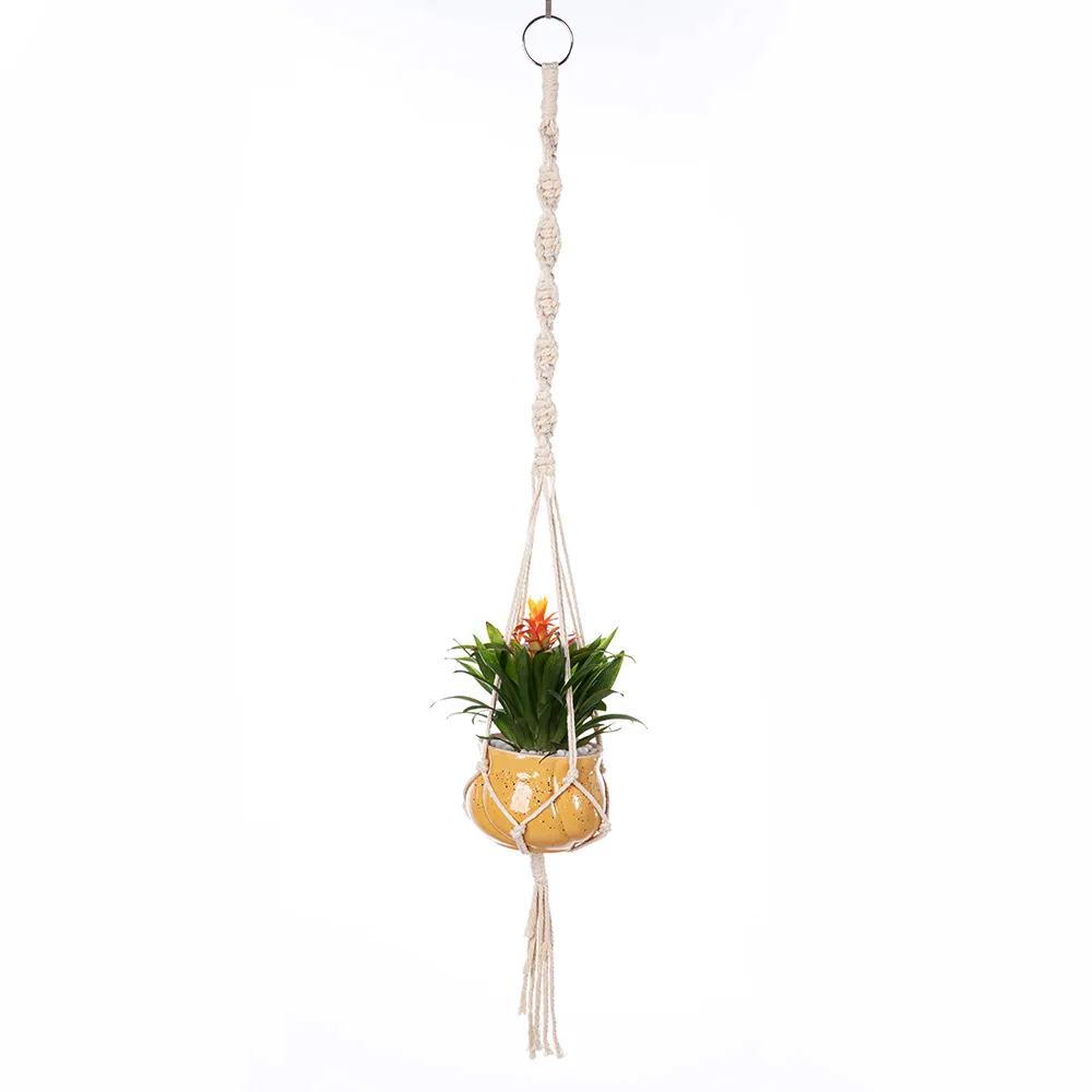 Macrame Plant Hanger Indoor Hanging Planter Basket Woven Cotton Rope Flower Pot Crochet Plant Holder Stand for Boho Home Decor