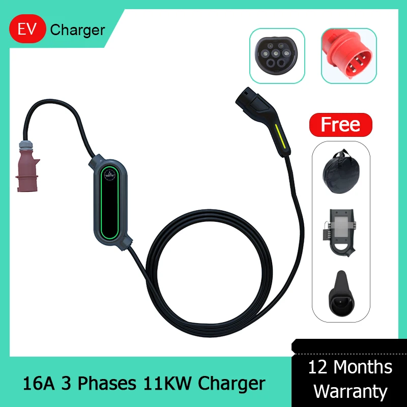 Byd Car Ac Ev Caricabatteria Per Auto Elettrica Home Portable Wall-Box Tesla Type 2 11 Kw 16A Ev Ricarica Rapida 450V 430V Ac