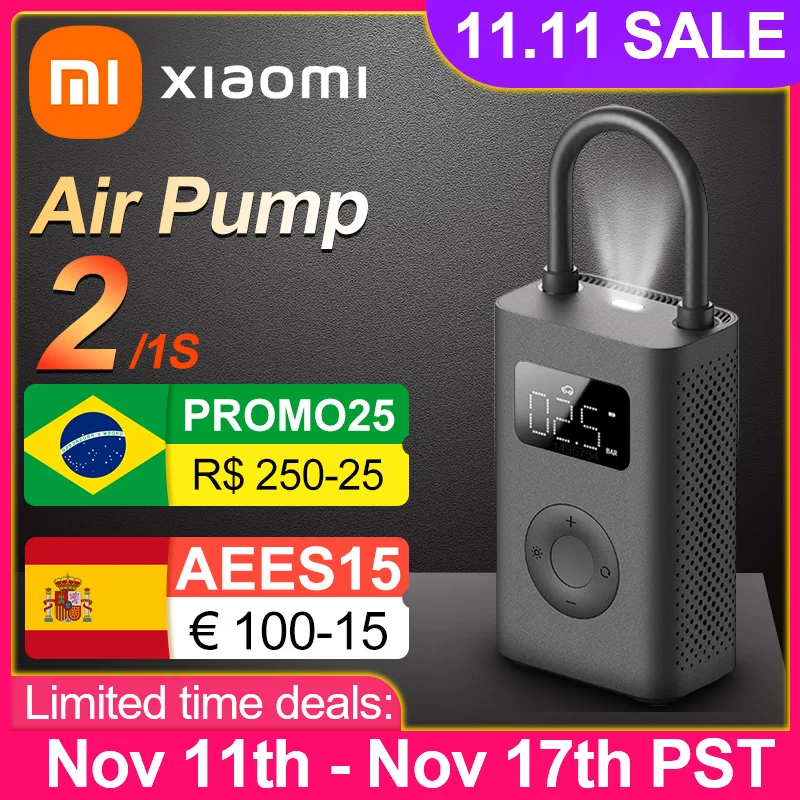 Xiaomi-Mini pompe à air portable, compresseur d'air électrique, Type-C,  gonfleur multi-outils, adapté pour moto, voiture, 5V, original, 2 ata jia -  AliExpress