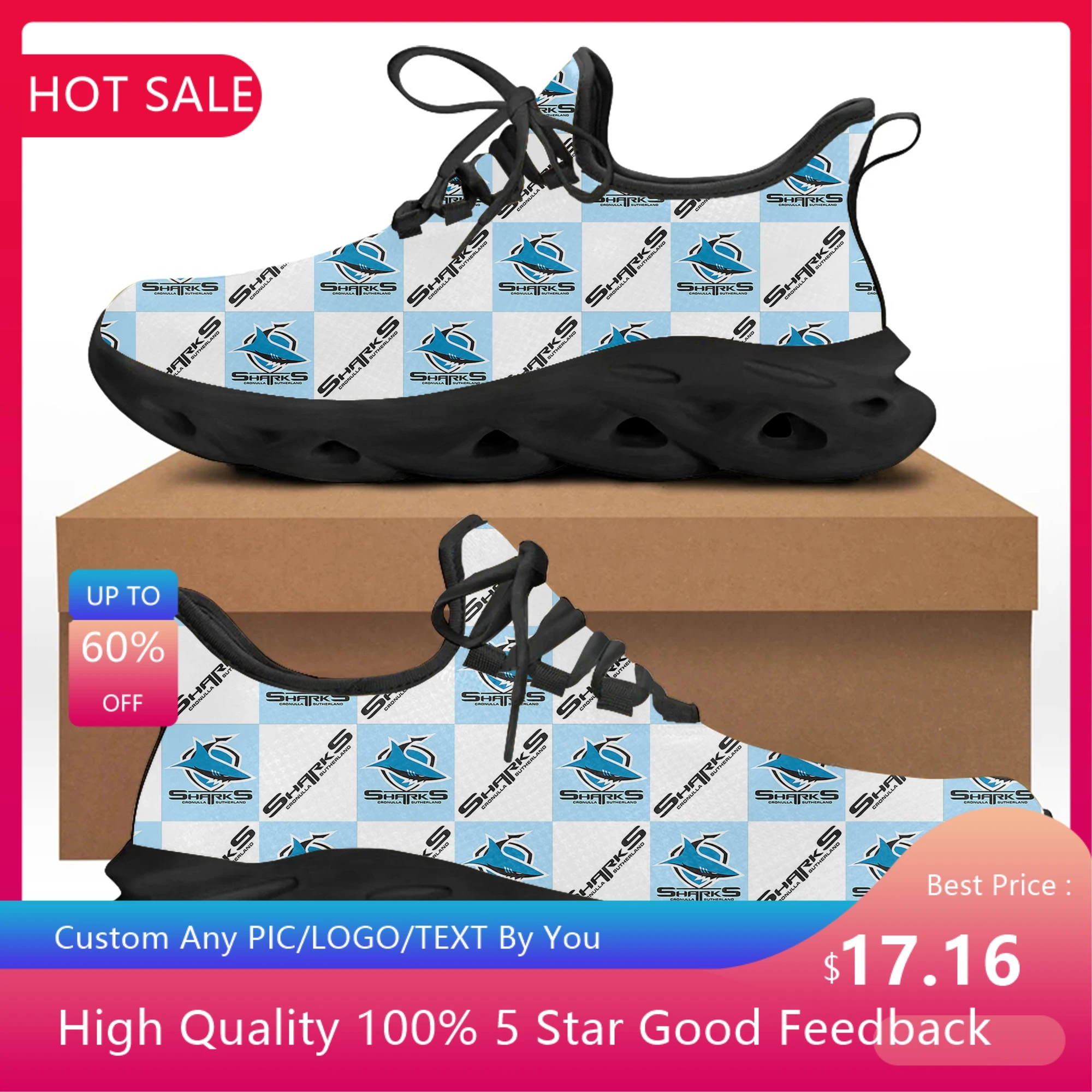 

Cronulla Sutherland Australian Rugby Flats Sneakers Mens Womens Sports Running Shoes High Quality DIY Sneaker customization Shoe