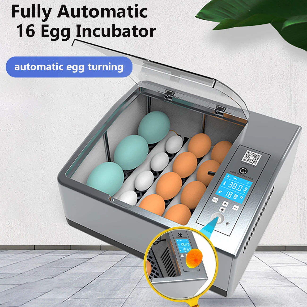 

Automatic Egg Incubator LCD Display Electric Eggs Brooder Smart Incubator Poultry Hatcher for Chicken Duck Goose Pigeon Eggs