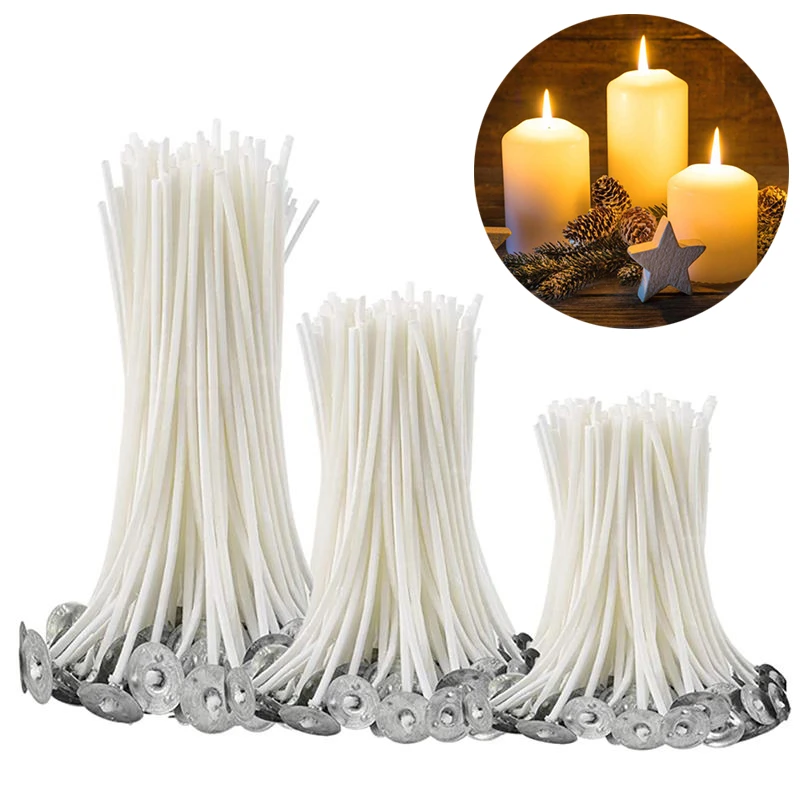 2.620cm 50 PCS/100 PCS Candle Wicks Smokeless Wax Pure Cotton Core For DIY Candle Making Pre