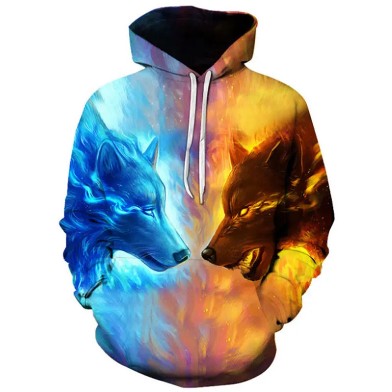 

Where Light And Dark Meet Wolf 3D Hoodies Sweatshirts Men Hoodie Casual Tracksuits Fashion Brand Hoodie Coats Oversized Hoodies