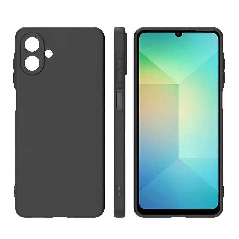 Black Matte Silicone Back Cover - Slim TPU Bumper Case