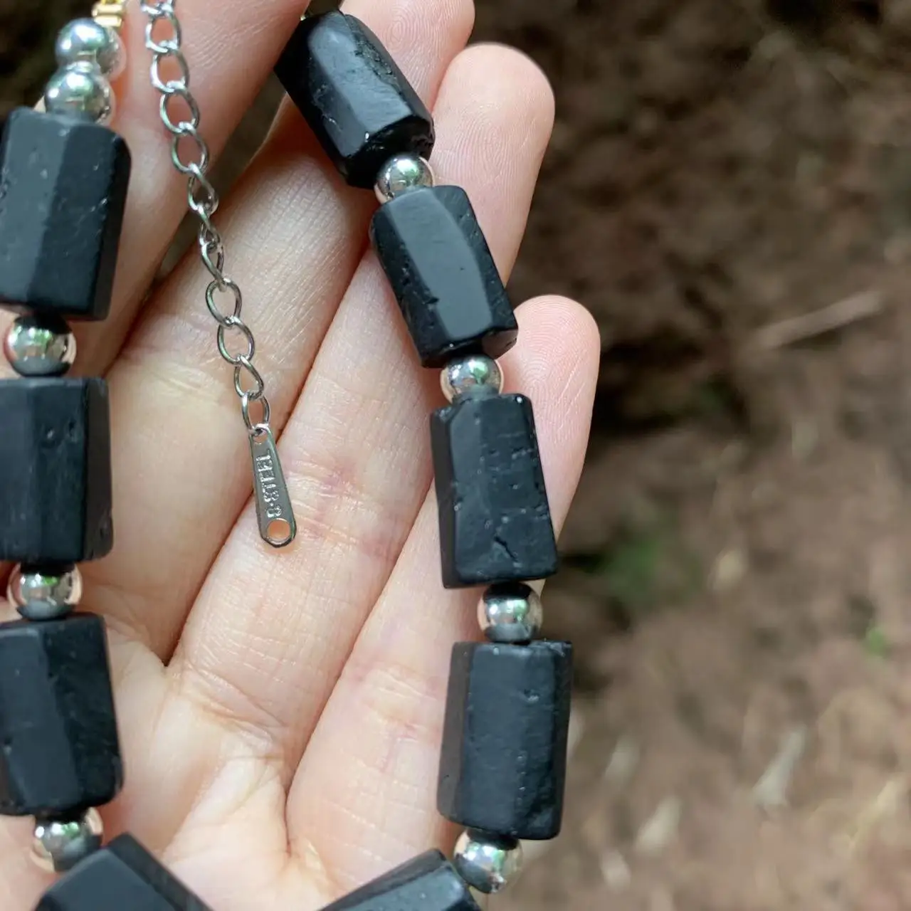 Natural Tourmaline Bracelet Black Stone Bucket Jewelry Wholesale Design Handmade GEM Beads Healing Women MEN Jewelry Gifts