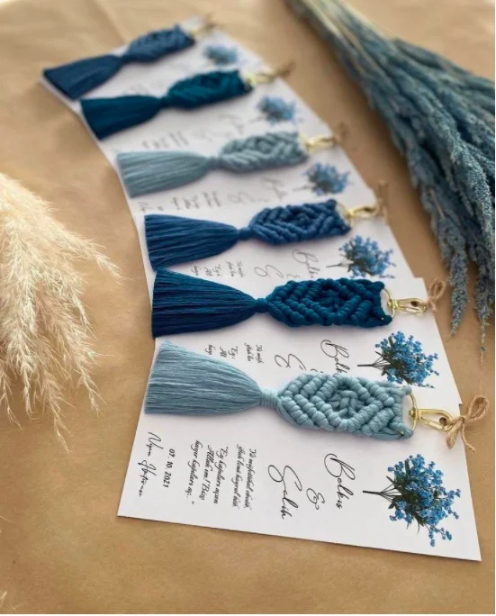 Portachiavi Macrame 50 Pezzi Promessa Fidanzamento Matrimonio Per Il Tuo Speciale Hediyelik