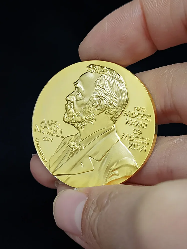 Commemorative Medal Commemorative Coin Commemorative Coins Commemorative Money Nobel Prize Gold Plated Coin Medal Crafts Founder Portrait Scientists Inventors Honorary Commemorative Gift