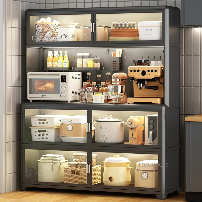 Home Multi-functional Storage Cabinets Floor-standing Kitchen Cabinets Sideboard Multi-layer Microwave Ovens Pots Storage shelf