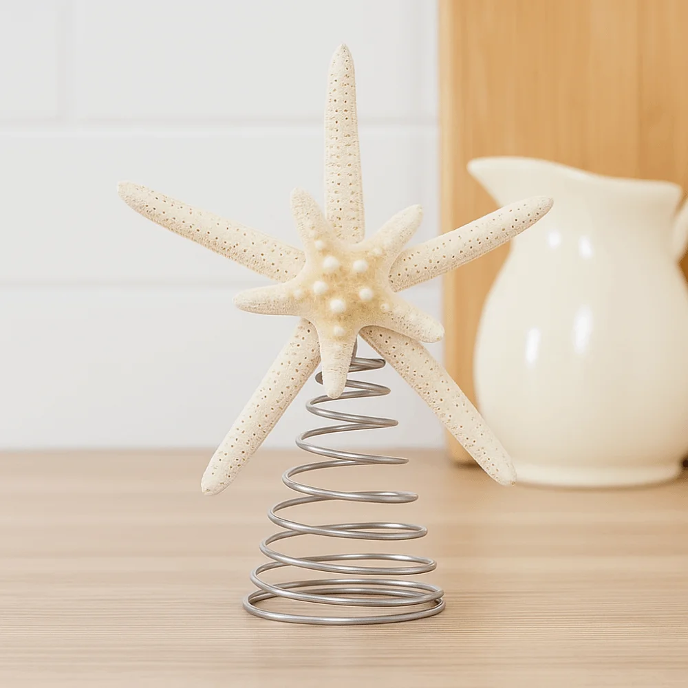 Iron Festive Starfish Decor Collectible Handmad Star Treetop Decorations DIY Display Starfish Treetop Ornament Children Toys