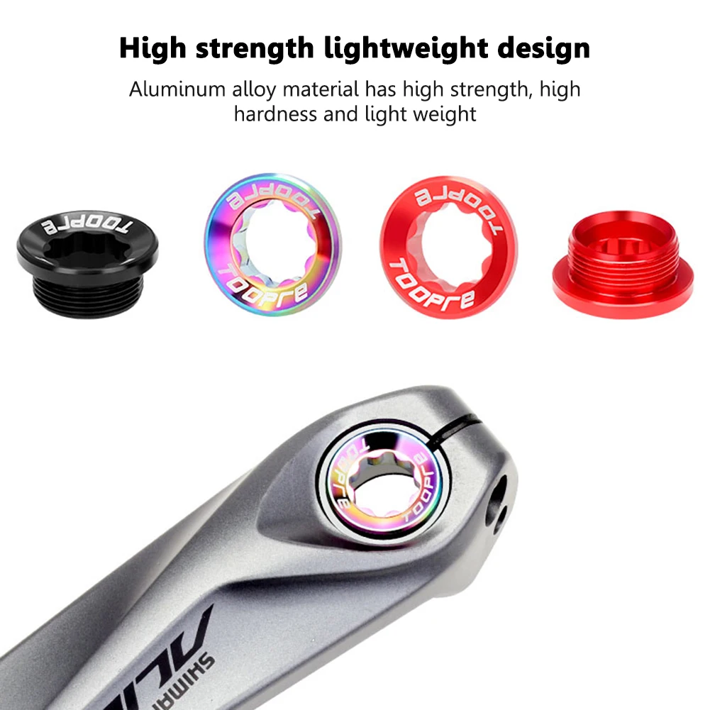 TOOPRE Mountain Bike Crank Cover Screws CAP CNC Aluminum Alloy M20x8mm BB Bottom Bracket Fixing Bolt Crankset Protective Case mountain bike crank cover