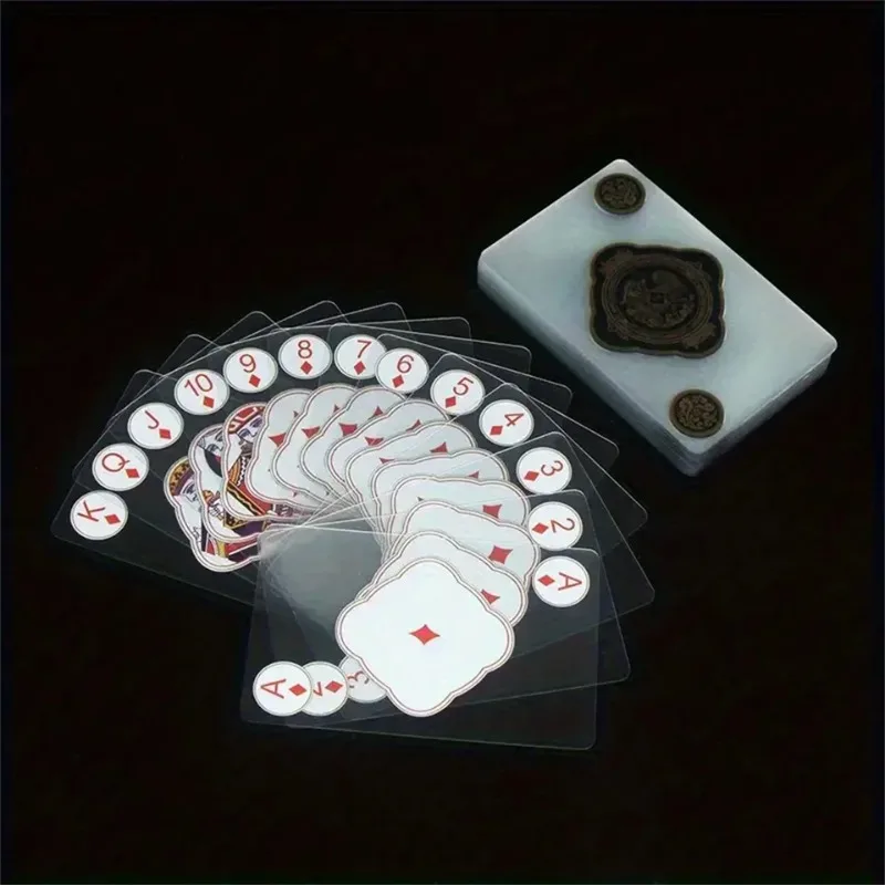 1/2Pcs 방수 투명 PVC 카드 놀이 세트 가족 파티 엔터테인먼트를위한 창의적이고 내구성이 뛰어난 플라스틱 포커 카드 게임