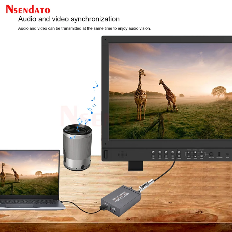Hdmi para Sdi com Adaptador de Energia Mini 3g hd Sd-sdi Vídeo Micro Conversor Adaptador com Áudio Detecção de Formato Automático para Câmera 4k - Image 3
