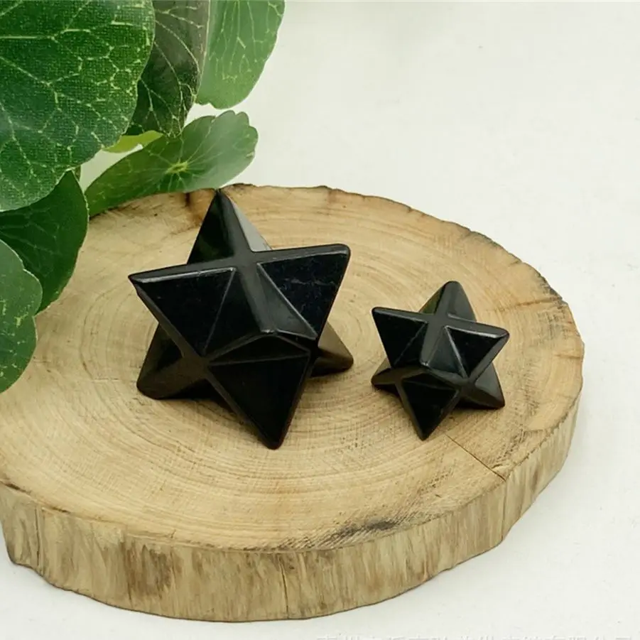 Natural Black Shungite Merkaba Healing Star 100% Genuine Spiritual Healing Crystals Pietra Minerale Da Exis Crystal Exports