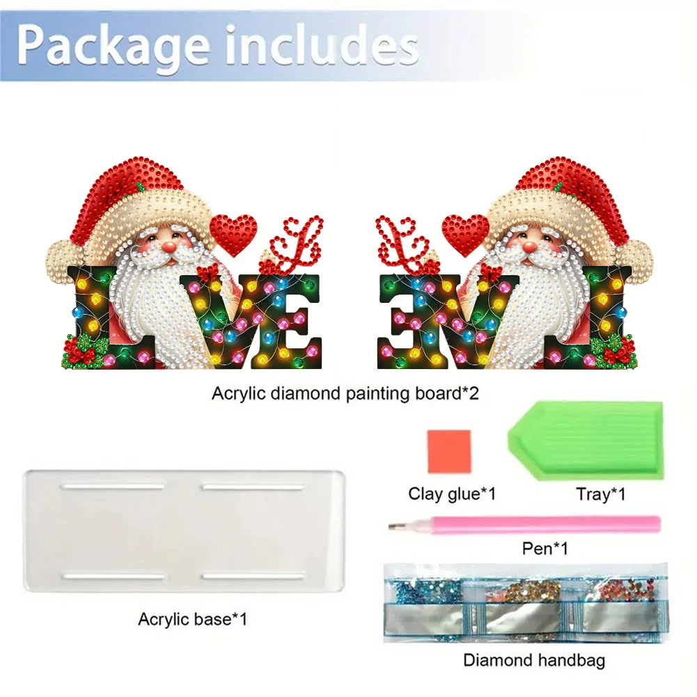 Kit Diamond Painting Noël Double Face 5D – Décorations De Noël DIY Pour Table, Intérieur, Cadeaux Créatifs Adultes Et Enfants