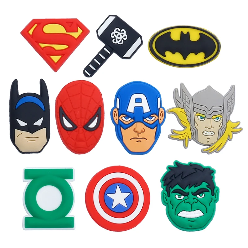 Shoe charms shoe decorations The Avengers Charms Shoe Decorations PVC Accessories Fit Clog Shoes Wristbands Party Gifts