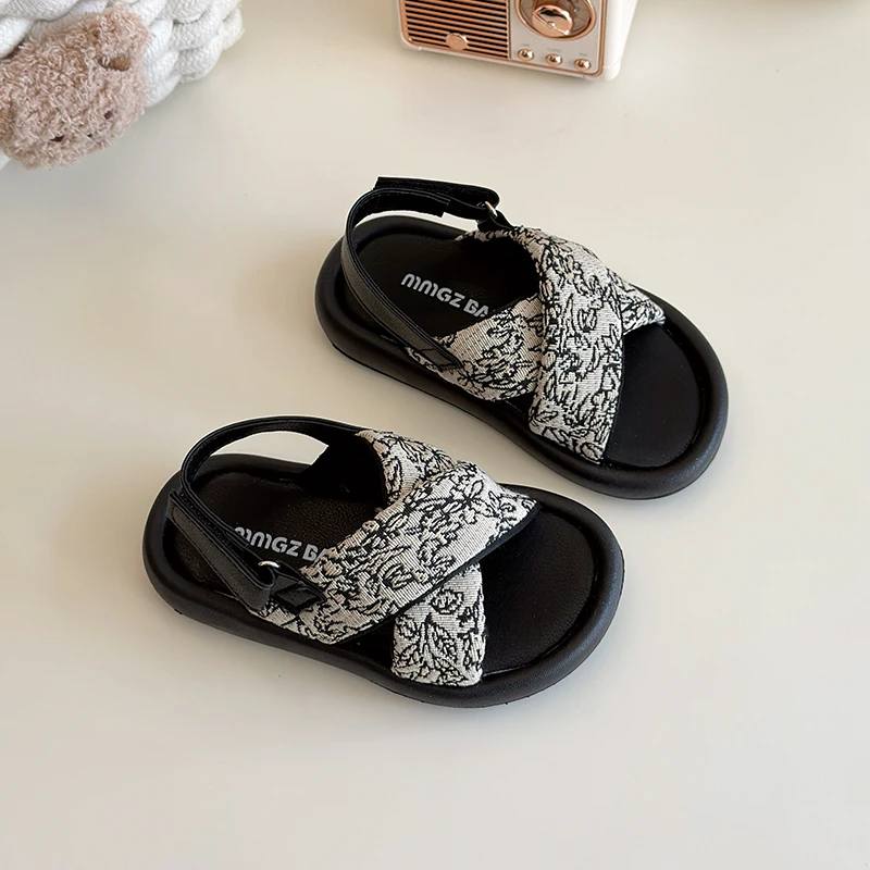Girls Summer Beach Shoes Ethnic Style Kids Casual Sandals Soft Sole Fashion Children Retro Princess Shoes 2025 Summer New - 4
