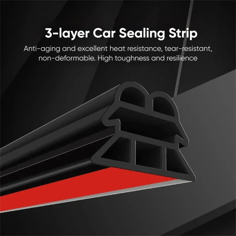 3-Layer Waterproof Noise-Insulating Car Door Seal Strip