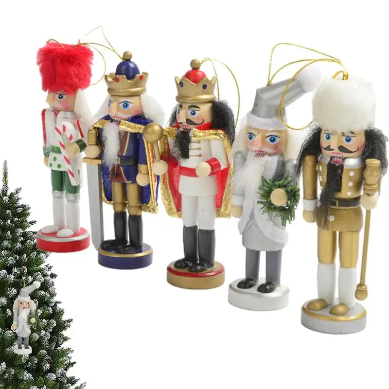 

5 шт., деревянные игрушечные фигурки для новогодней ёлки
