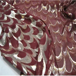 Elegant Shiny Mulberry Silk Metallic Fabric Purple Red Fish Scale Luxury for Saree Summer Spring Cloth Pants Coat