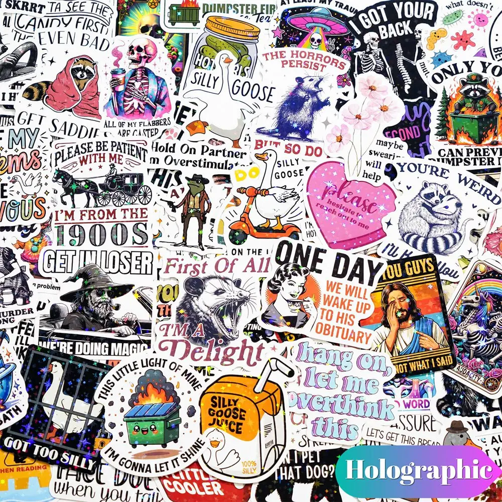 200Pcs Waterproof Funny Quote Stickers Pack - Cool Accessories for Water Bottles, Phones, Laptops, and Cars