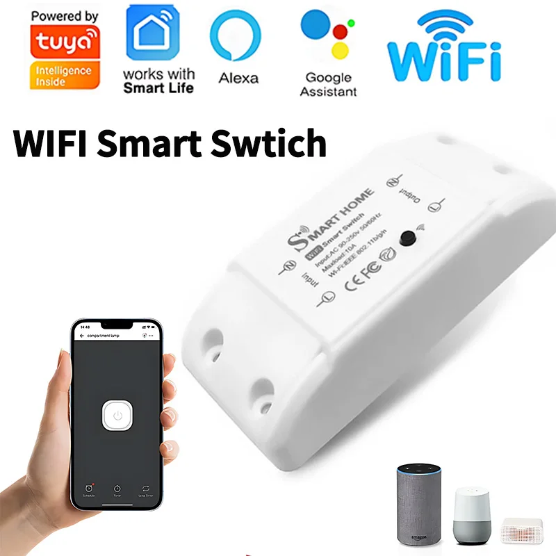 Tuya WiFi Smart Switch APP Wireless Controller Universal Breaker Timer Smart Life Work with LED Light Switch Alexa Accessories