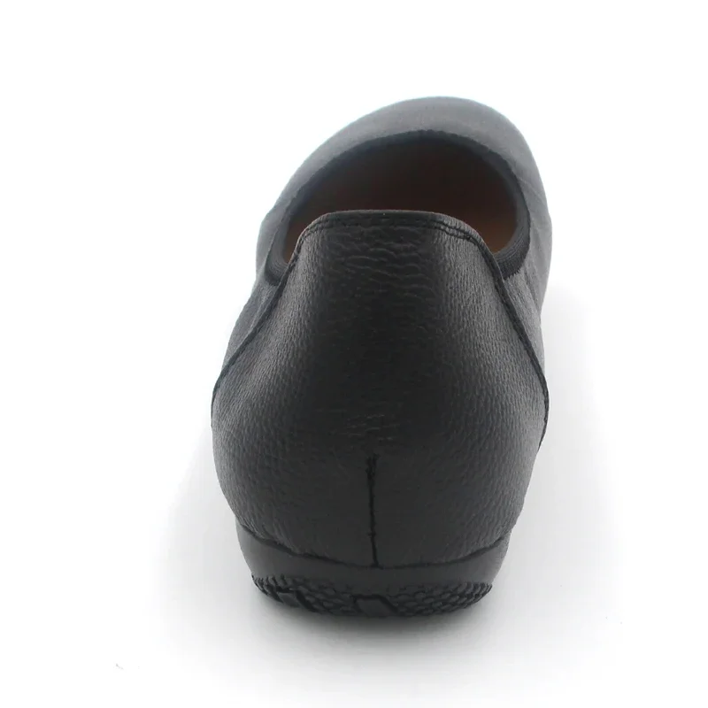 BEYARNE Genuine Leather Women Flats,Fashion Black Pointed Toe Ladies Ballet Flats,Brand Designer Ballerina Woman Flats Shoes 5