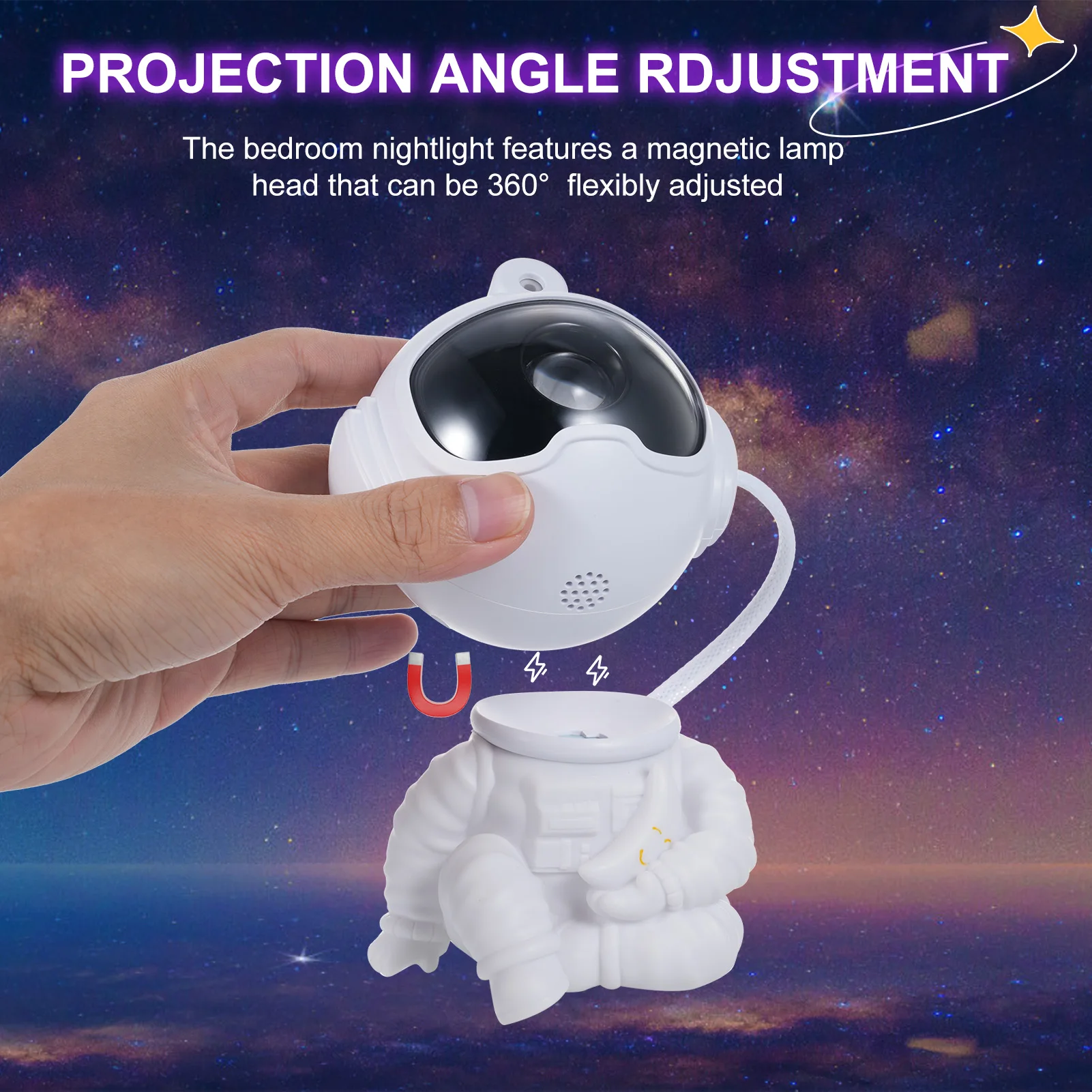 Astronaut Star Galaxy Projector Starry Nebula Projection Light Bedroom Decoration Night Light Rotatable Head Ceiling LED Lamp