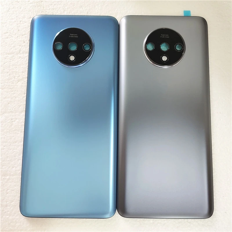 Back glass Cover For OnePlus 7T Back Door Replacement Battery Case Rear Housing Cover With Camera Lens Phone Back Cover Glass Phone Back Cover Phone Camera Lens