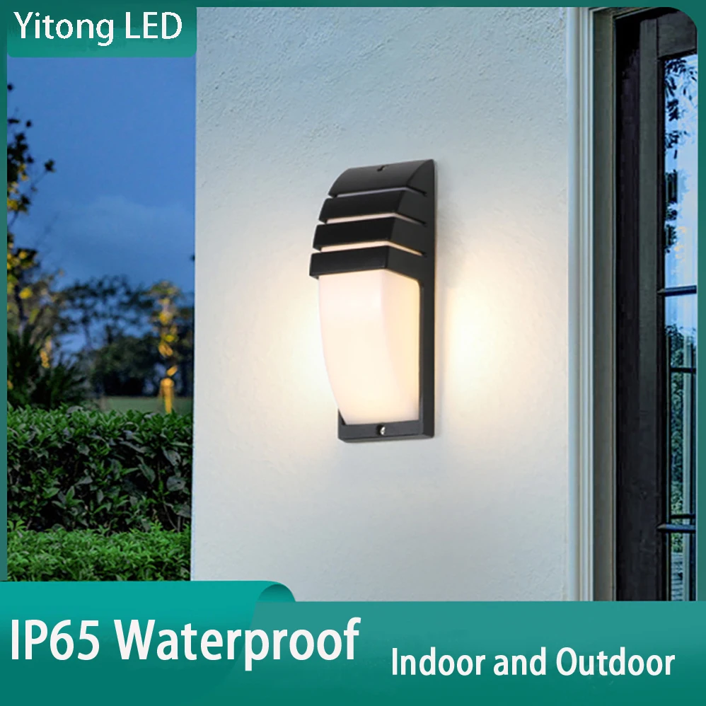 AC85-265V 9W LED Wall Lamp Indoor&Outdoor IP65 Waterproof Infrared Human Body Induction Modern Minimalist Style Porch Garden LED led wall pillar lamp ac85 265v 7w 12w indoor outdoor ip65 waterproof modern minimalist style lamps for outdoor lighting