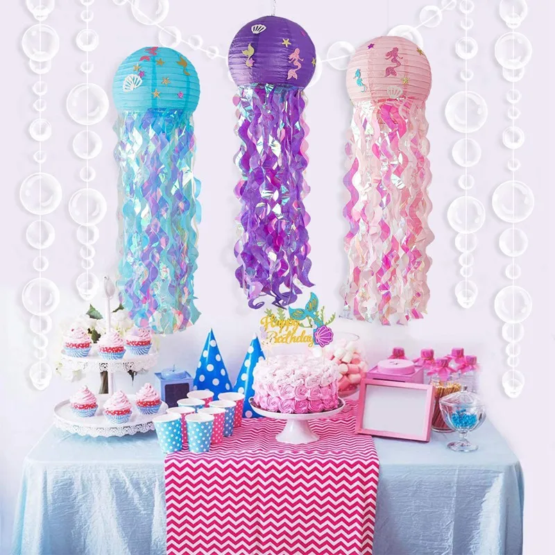 Party Decorations Mermaid Party Decorations Litte Mermaid Jellyfish Paper Lantern Under the Sea Party Decor Girl Babyshower Birthday Decor