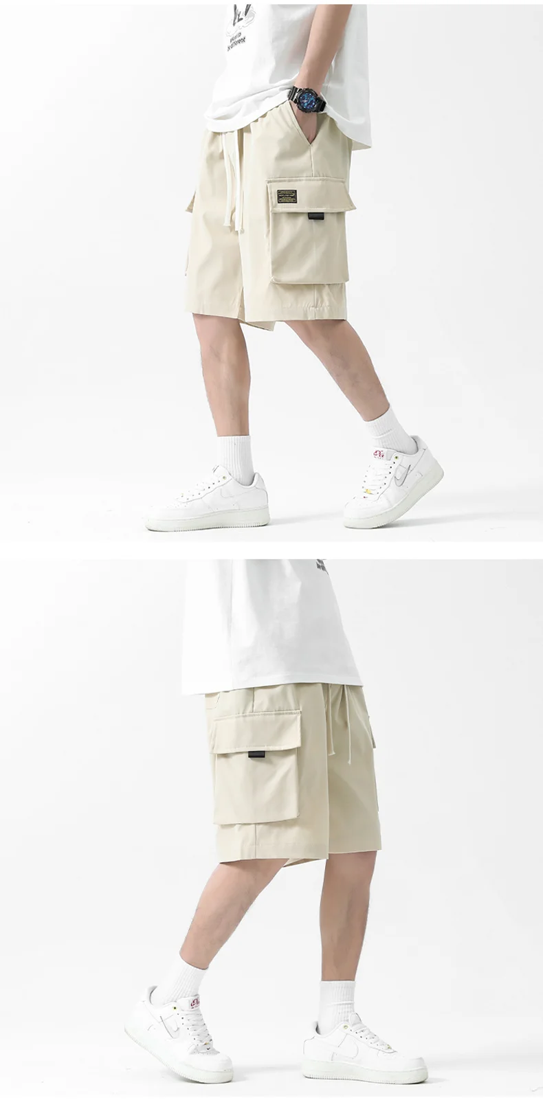 Summer Mens Workwear Shorts Five-point Casual Pants Loose Straight Guard Quick Dry Beach Japanese Sweatpants
