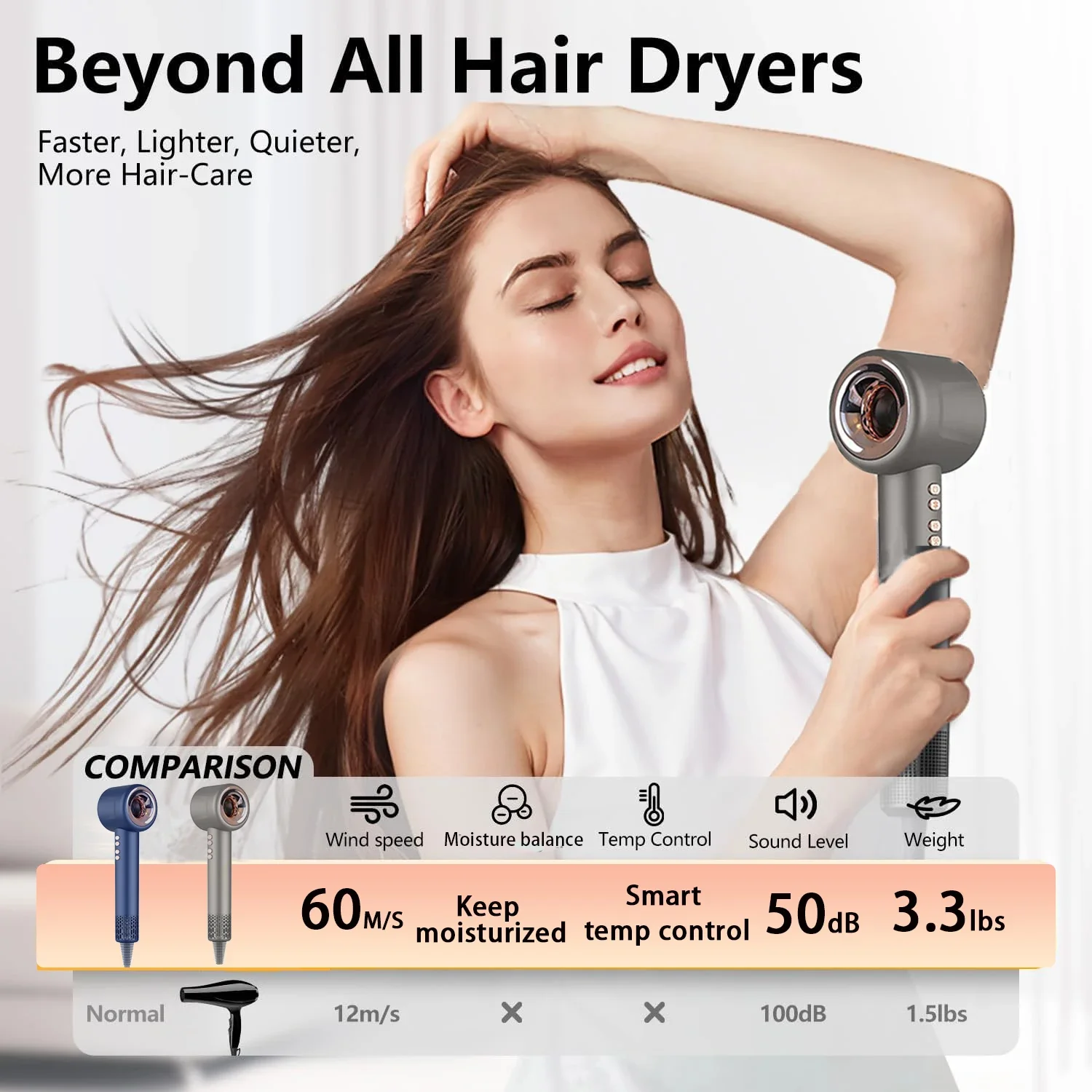 220V Leafless Personal Hair Dryer with Negative Ion Styling Tool S387517b8a1784e4fb0a08e9fda1d2  main image 2