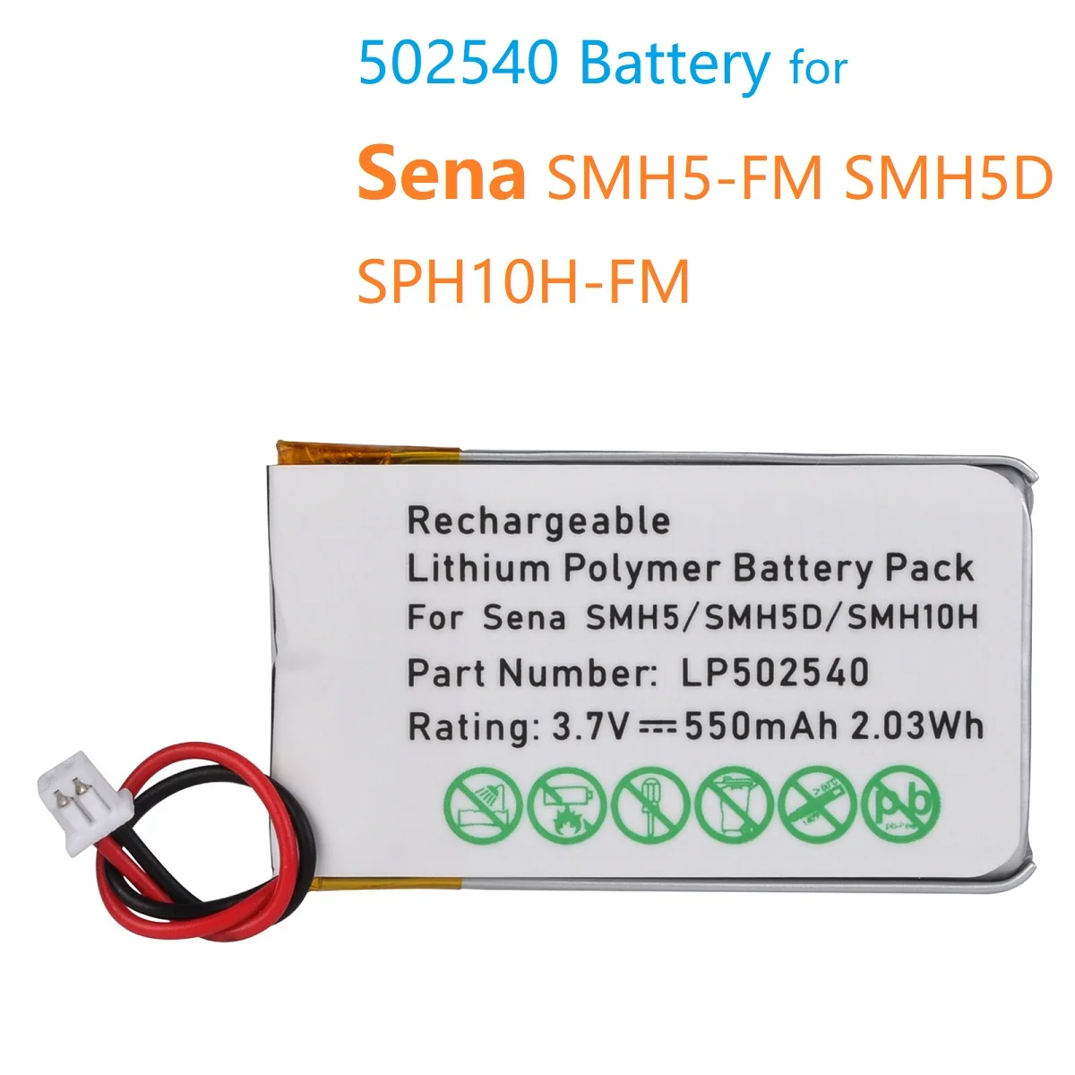 802540 Batteria Interfono Di Ricambio Per Sena 10S-01 Ena, 20S-0, 20S Express, Sena 30 K, 30K-01D Batteria Auricolare Bluetooth Per Motocicli