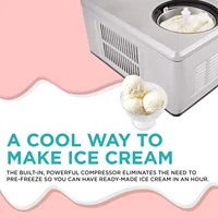 Automatic Ice Cream Maker Machine, No Pre-freezing Necessary with Built-in Compressor, Stainless Steel Gelato & Yogurt Machine 2