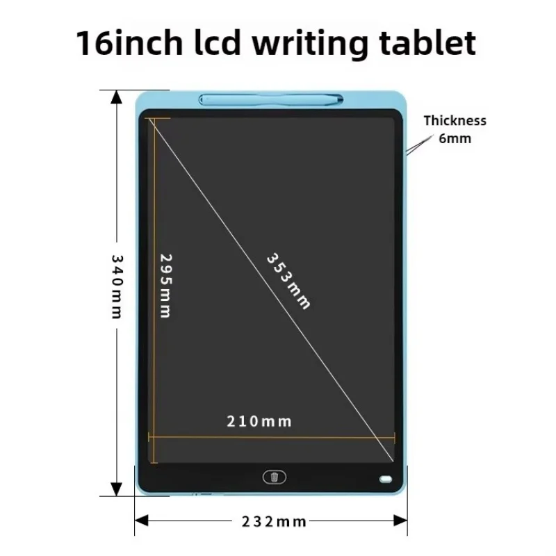 Tavoletta LCD da 16/20 Pollici per Scrittura, Tablet Magico Ecologico per Bambini, Giocattolo Cancellabile e Riutilizzabile con Stilo, Regalo Sostenibile - immagine 6