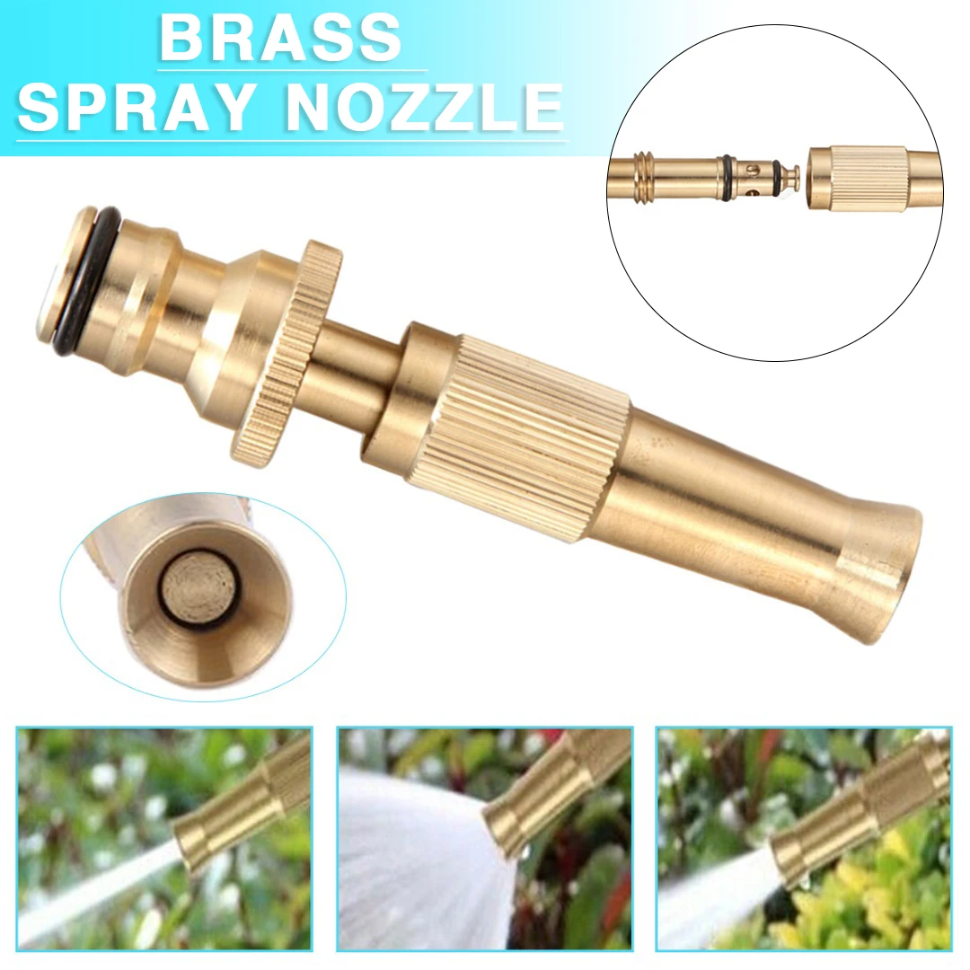 

Mayitr 1pc Durable Pure Brass Spray Nozzle High Pressure Sprinkler Hose Quick Connector Home Garden Watering Part