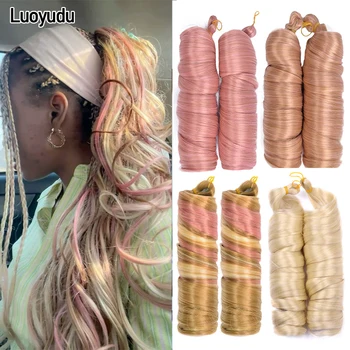 Luoyudu French Curls Braiding Hair Extensions Synthetic Hair Loose Wave Spiral Curl Braids Ombre Pre Stretched Hair Extensions 1