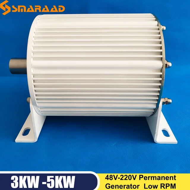เครื่องกำเนิดไฟฟ้าพลังงานลมและกังหันความเร็วต่ำ3000W 5000W 48V 96V 110V 220V 1