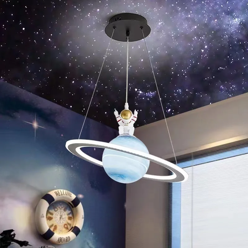 

Astronaut Pendant Light planet chandelier lights modern children's Baby boys and girls bedroom home decor suspensions luminaire