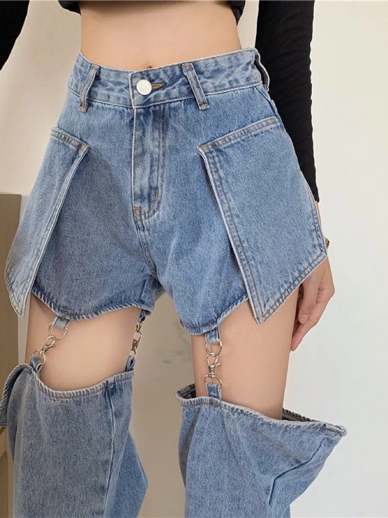 y2k jeans pants women DENIM JEAN Detachable Pant Straight Loose Slim Long 2023 Summer Maternity Jeans PANT Cargo Trousers
