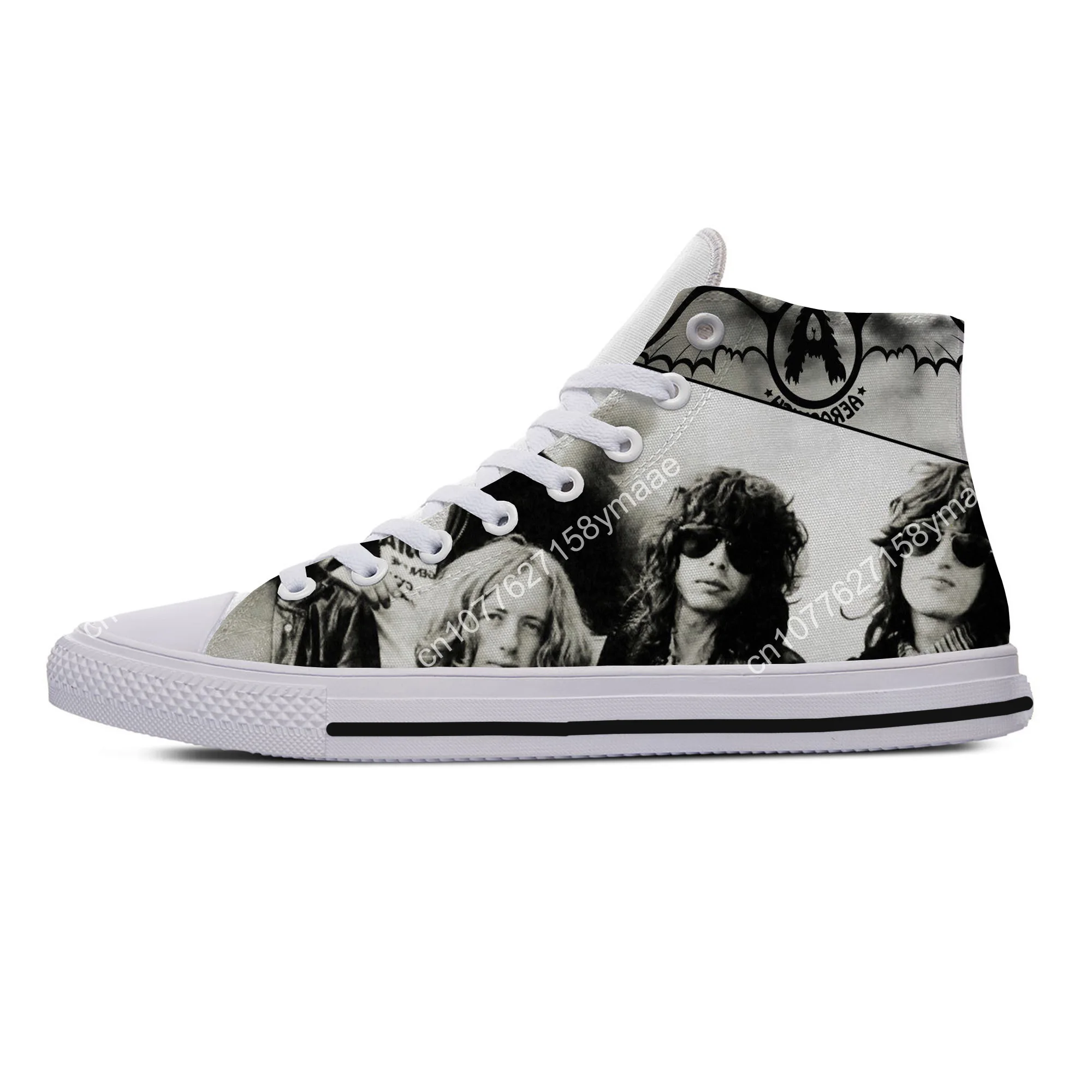 Hot Summer Fashion Woman Man Sneakers Casual Board Shoes High Quality High Help Canvas Shoes Aerosmith Rock Band Board Shoes