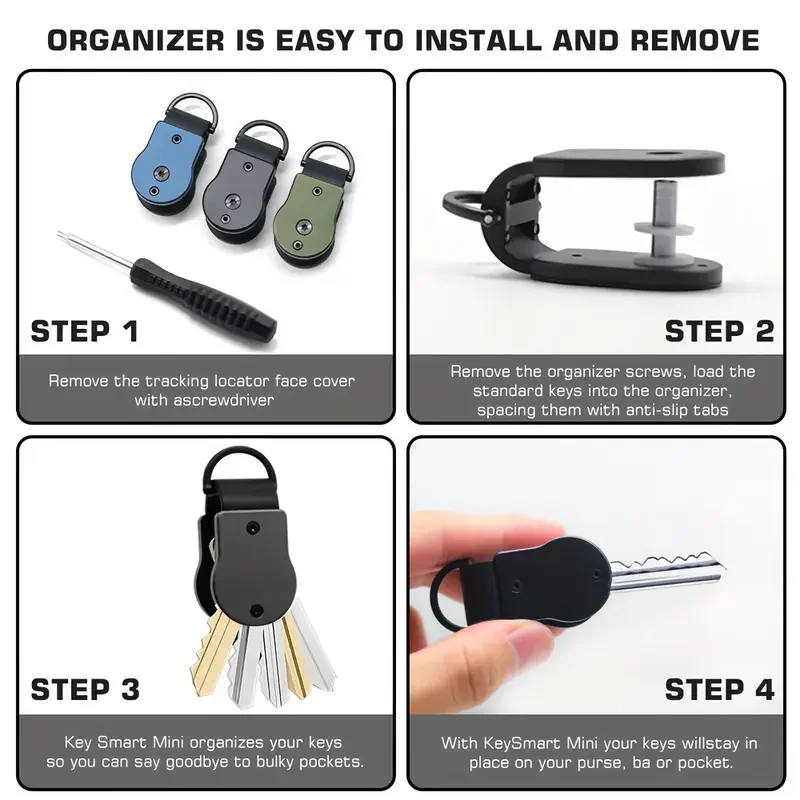 Sleek Compact Metal Key Organizer & Holder