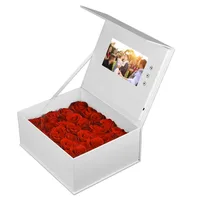 Boîte vidéo de mariage promotionnelle à la mode, nouveau coffret cadeau avec écran LCD avec fleurs 1