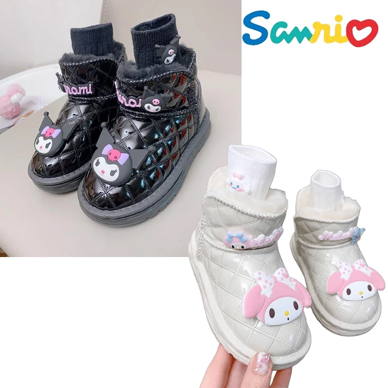 

Anime Sanrios My Melody Kuromi Kawaii Kid Martin Boots Short Boots Cartoon Cute Plus Velvet Warm Girl Cotton Shoes Baby Sneakers