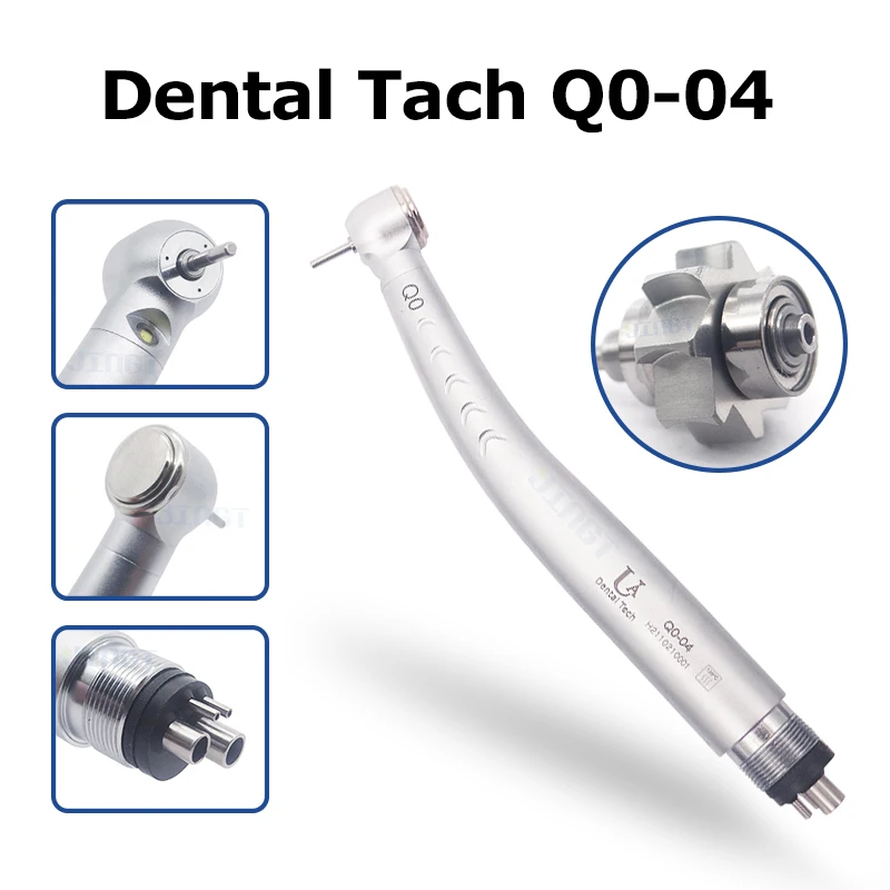 Dental Q0-04 E-Generator Ad Alta Velocità Led Manipolo Self Power Turbina Ad Aria Triplo Spruzzo Cuscinetto In Ceramica Pulsante Testa Di Coppia