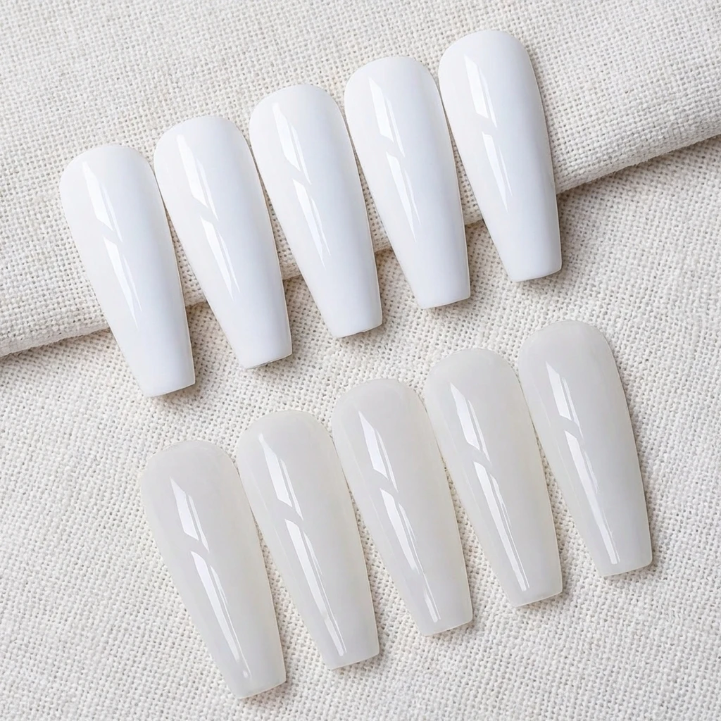 Hassleless 2pcs 세트 퓨어 화이트 + 오프 화이트 네일 젤 15ml 탈착식 LED 네일 젤 폴리쉬 네일 아트 도구 패션 네일 홈 살롱