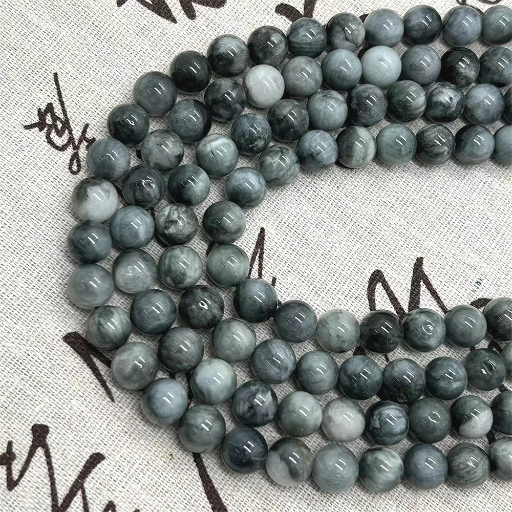 AAA Natural Stone Hawk's Eye Round Loose Beads 6/8/10mm for Jewelry Making Supplies DIY Bracelet Raw Material Accessories