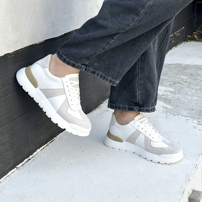 Baskets décontractées homme en cuir véritable pour extérieur_voghion.com