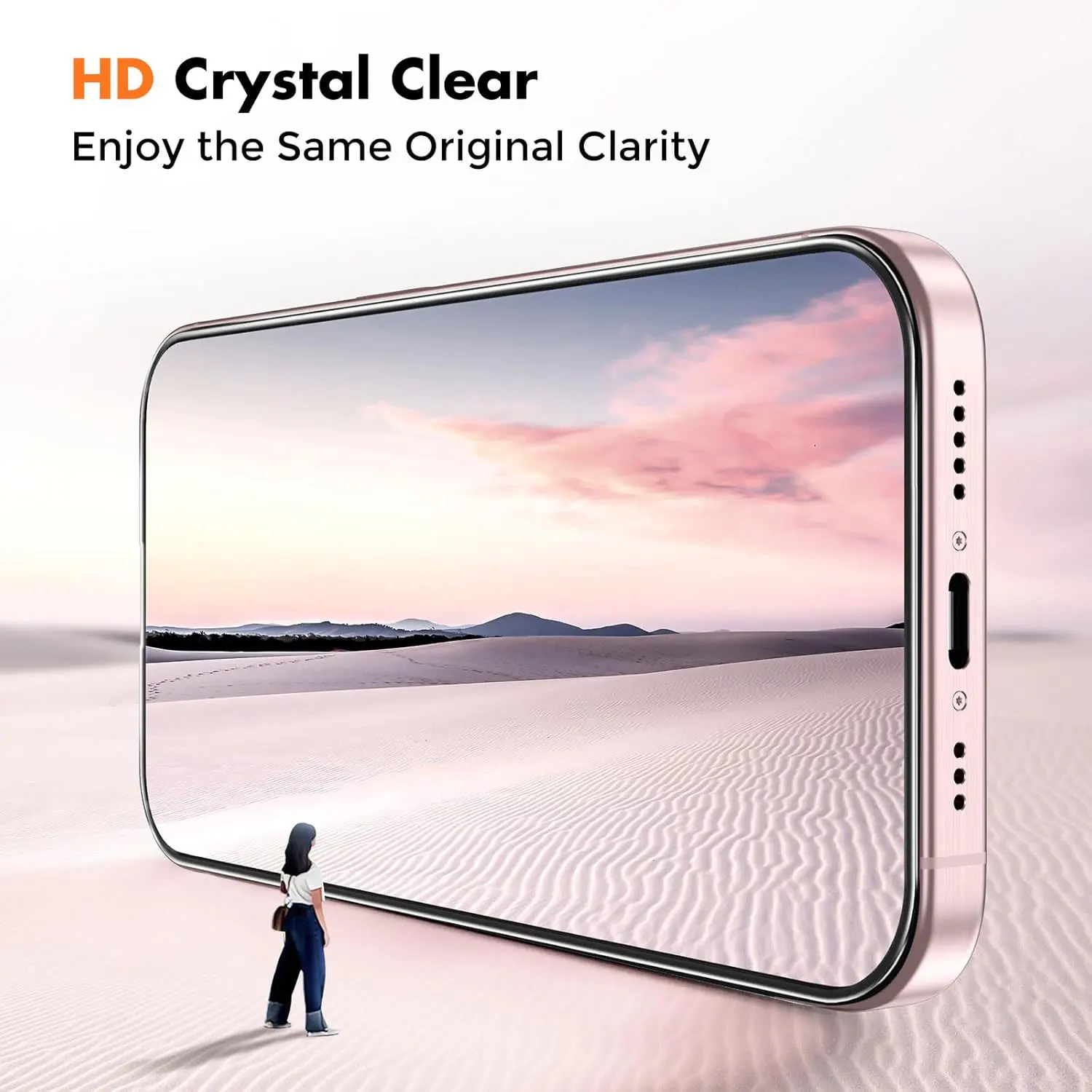 Transparent Shockproof Soft TPU Case with Tempered Glass Slim Cover