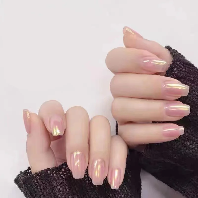 매니큐어용 오로라 미러 네일 글리터 파우더, 러빙 더스트 안료, 크롬 무지개 빛깔 홀로그램 네일 아트 장식, 세트당 6 개